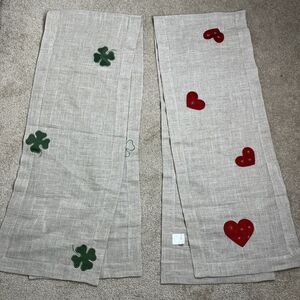 2 RIDGEFIELD HOME Holiday TABLE RUNNER 13" X 70" VALENTINES & St. Patrick’s Day